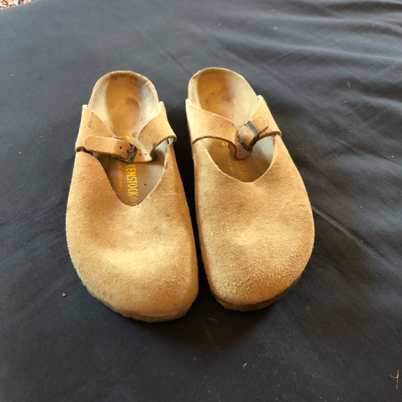 Birkenstock light tan suede clogs - Picture 2 of 2